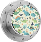 Mechanical Kitchen Timers for Cooking,Dinosaur Pattern Printed 60 Minute Magnetic Countdown Timer,Cute Cooking Timers with Alarm,Stainless Steel Time Timer Manual No Batteries Required by Unknown