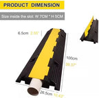 Cable Protector Ramp 1 Channel Rubber Cable Protection Ramp, Garden Hose Protector for Driveway， 18000lb Axle Capacity Cord Cable Protector - Image 2