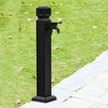 Freestanding Garden Water Column with Faucet,Outdoor Stainless Steel Frost Proof Square Water Column Garden Hose Holder,Yard Water Dispenser Hydrant Water Feature Fountain,for Garden Irrigation by Unknown