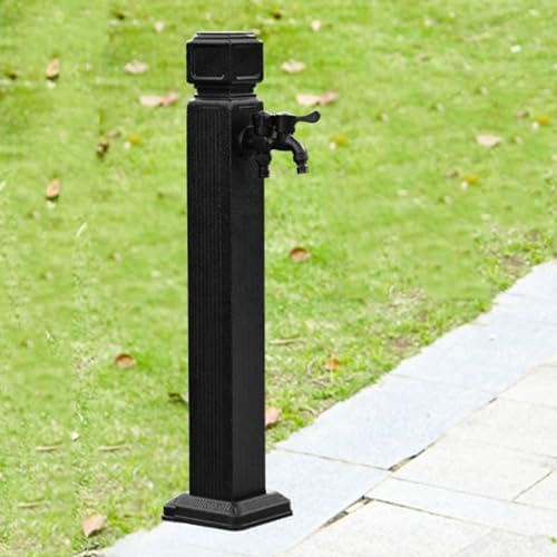 Freestanding Garden Water Column with Faucet,Outdoor Stainless Steel Frost Proof Square Water Column Garden Hose Holder,Yard Water Dispenser Hydrant Water Feature Fountain,for Garden Irrigation by Unknown