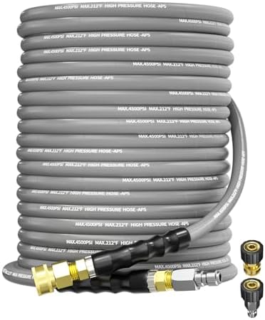Pressure Washer Hose 100FT 3/8" Steel Wire Braided Swivel Quick Connector by KARHDIR