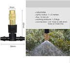 Copper Misting Nozzle 1/4'' Barb Tee Connector Adjustable Brass Mist Spray Atomizer Watering Garden - Image 2
