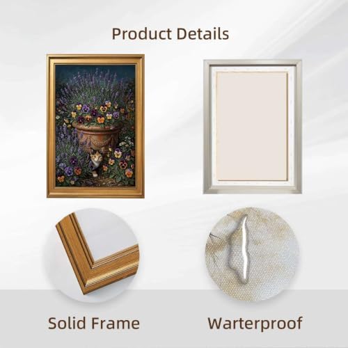 Gold Vintage Framed Antique Books Wall Art, Still Life Painting Print - Image 2
