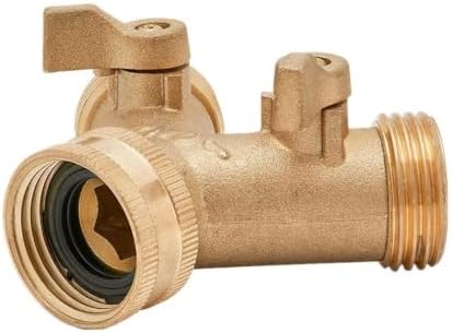 Brass Garden Hose Splitter 2 Way Y Valve 3/4" Outlet with Shut Off Valves - Image 3