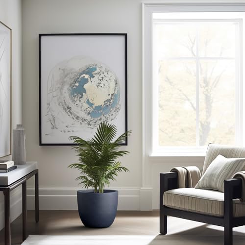 Kante Accent Round Bowl Charcoal Concrete Planter 14" Dia, Outdoor - Image 4