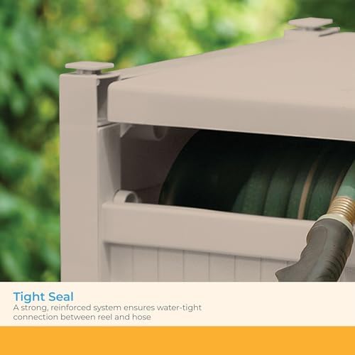 Suncast 100' Garden Hose Reel Hideaway for 5/8" Vinyl Hose, Light Taupe - Image 5