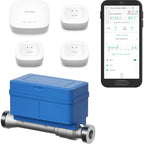 FlowShield HomeGuard 3/4": 3 Leak Detectors, Hub, 3/4" NSF Certified FlowSmart All-in-One Ultrasonic Water Meter with Auto Shutoff, Real-Time Leak Detection, App-Enabled, 10-Year Battery by YoLink