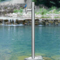 Freestanding Stainless Steel Garden Water Column, Durable Outdoor Hose Stand & Tap for Irrigation, Washing, and Yard Fountain - Floor Mounted Hydrant Solution by Unknown