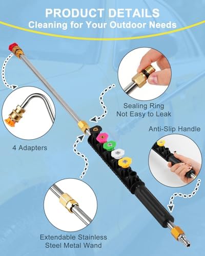 Pressure Washer Extension Wand 120", Gutter Cleaner Attachment - Image 6