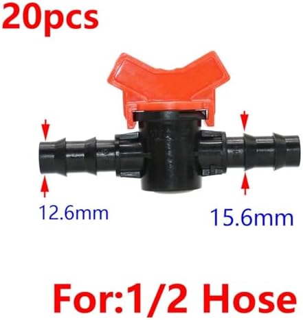20pcs Drip Irrigation Valve 4/7 3/8/10/12/16/20 /25mm Pipe Garden Tap 1/2" 3/4" Male Thread Water Hose Barb Connector(F) - Image 2