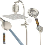 Hibbent All Metal Dual Filtered Rainfall High Pressure 10'' Shower Head by Hibbent