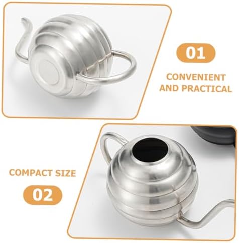 Toyvian Indoor Garden Tool Water Containers Stainless Steel Watering Pot Long Spout Watering Can Metal Sprinkler - Image 2