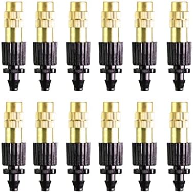 Copper Atomizer with 1/4 Inch Barb Adjustable Misting Spray Nozzle Brass Fog Sprinklers Gardening by Unknown