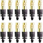 Copper Atomizer with 1/4 Inch Barb Adjustable Misting Spray Nozzle Brass Fog Sprinklers Gardening by Unknown
