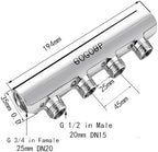 304 Stainless Steel 4-Port Manifold Splitter – 4 ways 25 Bar Pressure Rated for Drinking Water, Oil/Gas, Brewery, Cooling Systems, Polished Closed - Image 3