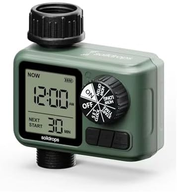 Garden Hose Sprinkler Timer 1 or 2 Outlet Programmable Controller by SoilDrops