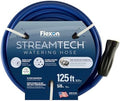 Flexon StreamTech 5/8" x 125 ft Heavy Duty Garden Hose – Flexible Polymer Construction, Kink Prevention, Guard-N-Grip Connector, Leak-Proof, Blue by Flexon