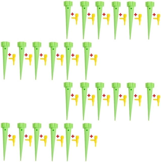 6-24pcs Auto Adjustable Drip Spike Water Bottle Irrigation System Self Dripper Automatic Device Indoor Plant(Green-24Pcs) by Unknown