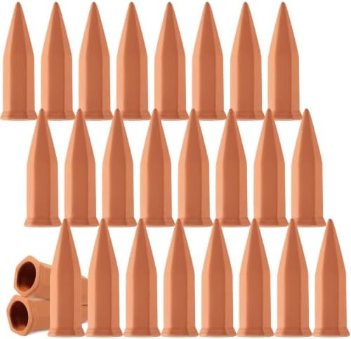 Tatuo 24 Pack Terracotta Watering Spikes Automatic Plant Waterer Devices Outdoor Indoor Use Plant Self Watering Devices Wine Bottle by Tatuo