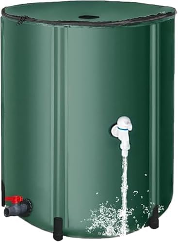 Collapsible Rain Barrel 100-Gallon, Portable PVC Rainwater Collection Tank with Spigots and Overflow Kit, Foldable Water Storage Container for Garden, Lawn and Outdoor Use by Unknown