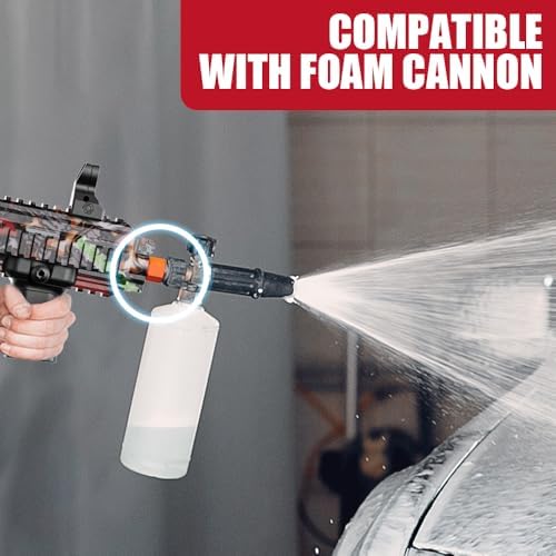3600 PSI Pressure Washer Gun with Swivel & 4 Nozzles, Connect Foam Cannon Car Wash – High Pressure Spray Gun with 3/8" Quick Connect Plug, Anti-Kink Design for Cars Home & Outdoor Cleaning (Blue) - Image 2