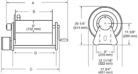Reelcraft CA33118-L - 3/4" x 175 ft. 1000 psi, Hand Crank Hose Reel - Image 3