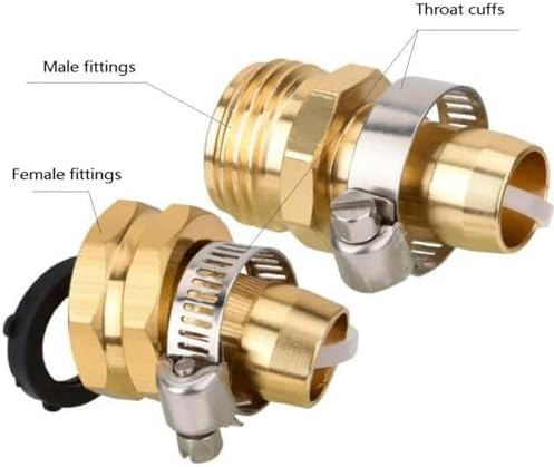 Quick Connect Hose Fittings,Garden Water Pipe Repair Kit, 5-Point Metal Joint Fittings, 2 Piece Set for Watering Hose - Image 3