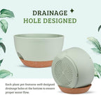 Vanslogreen Plant Pots 12inch Self Watering Pots, Set of 2 Plastic Planters with Drainage Holes and Saucers, Flower Pots for Indoor Outdoor Plants (Green) - Image 3