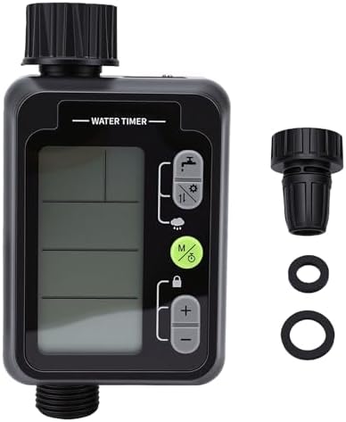 Water Timer for Outdoor Garden, 17x8x5.5cm | Rain Delay Sensor, 9 Programmable Modes with LCD Display, Kid Lock Watering Timer for Gardeners (English Version) - Image 6