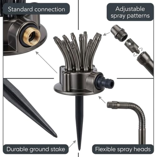 360-Degree Flexible Lawn Sprinkler with 12 Adjustable Watering Tubes - Image 2