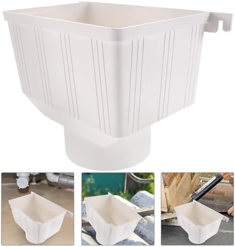 OSALADI PVC Downspout Drain Connector Water Diverter Funnel White Plastic - Image 6