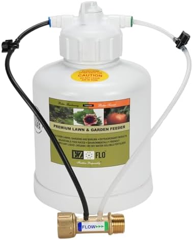 EZ‑FLO 3/4‑Gallon Fertilizer Injector for Constant Pressure Faucet or On/Off | Hose Bib & Drip Connection System | Up to 16,000 sq ft Coverage | Adjustable Micro‑Dosing | 3/4″ GHT Connector by EZ-FLO