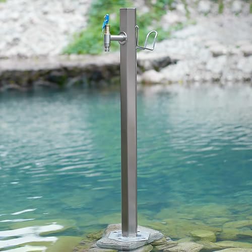 Freestanding Vertical Garden Water Column with Faucet - Durable Hose Stand for Patio & Backyard, Outdoor Floor Mount Water Tap, Antifreeze Faucet for Villas & Parks by Unknown