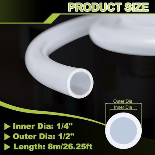 METALLIXITY Silicone Tubing 1/4" ID x 1/2" OD x 26.25Ft High Temp Clear - Image 2