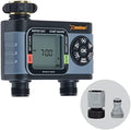 Melnor 65166AMZ HydroLogic Digital Hose Timer, 2-Zone Programmable Watering Timer, Quick Connect Bundle, Black, Grey by Melnor