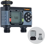 Melnor 65166AMZ HydroLogic Digital Hose Timer, 2-Zone Programmable Watering Timer, Quick Connect Bundle, Black, Grey by Melnor