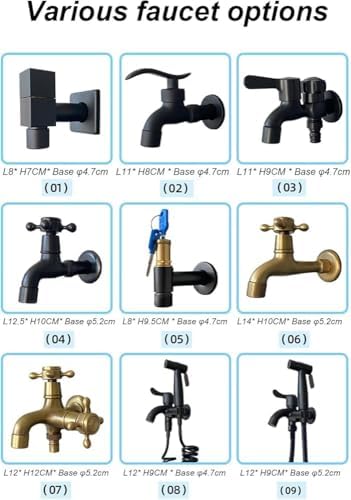 Outdoor Stainless Steel Vertical Garden Faucet StandFreestanding Hose Holder Weatherproof FloorMounted Water Column Stylish Outdoor Water Tap & Fountain Feature (Color: E) - Image 3