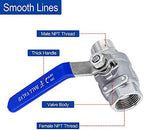 3/4 Inch Stainless Steel Ball Valve 3/4 Inch Full Port Ball Valve 3/4" to 3/4" NPT Shut Off Valve Female X Male Ball Valve for Water Oil and Gas with Long Handle Shut Off Switch, 1000 WOG (2 pack) - Image 3