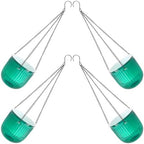 VICASKY 4pcs Hanging Plant Pots Green Hook Self Watering Plastic 6.5 Inch by VICASKY