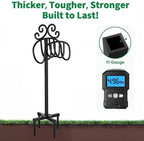 AMAGABELI GARDEN & HOME Hose Holder Reel for Outside Freestanding 150 Feet Christmas Gift Heavy Duty Metal Detachable Rustproof Hose Stand Hanger Decorative Hose Storage With Ground Stakes - Image 4