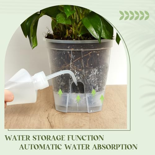 Wonderjune Self Watering Planter, 5.91'', Clear, 9 Pcs - Image 3