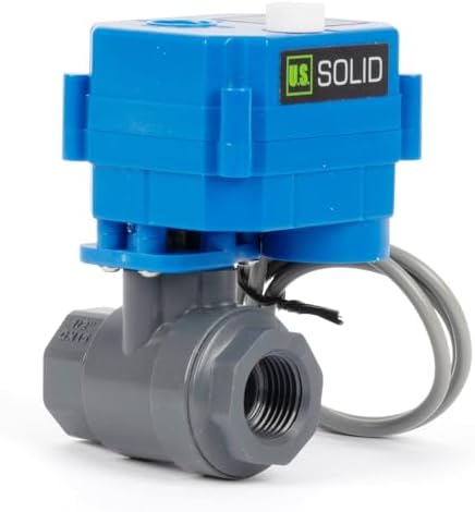U.S. Solid 1/2" UPVC Motorized Ball Valve, 9-36V AC/DC Electric Water Valve with Manual Override, 2-Wire Auto Return Failsafe, Normally Closed, Lead-Free for Drinking Water & Home Automation - Image 5