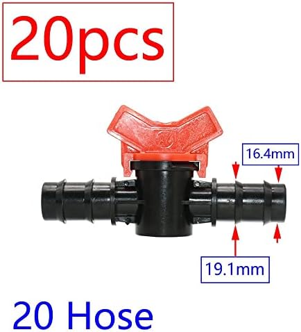 20pcs Drip Irrigation Mini Valve 4/7 3/8/10/12/16/20 /25mm Pipe Garden Tap 1/2 quot; 3/4 Male Thread Water Hose Barb Connector(G) - Image 2