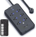 Geeni Smart Plug Power Strip, 6 Outlets & 2 USB Ports, Surge, 6 ft., Black by Geeni