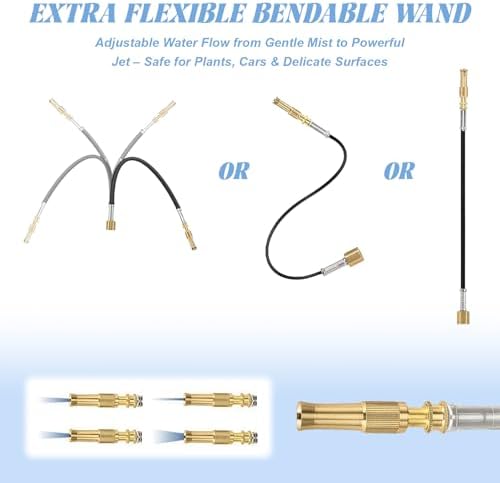 2-IN-1 24FT Reach Gutter Cleaning Tool with Flexible Wand & Curved Wand - Image 5