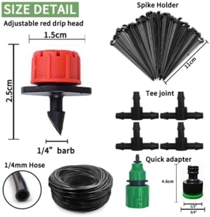 Garden Supplies 5-60M Drip Irrigation System Plant Watering Set Watering Kits Adjustable Drippers for Irrigation Micro Garden Watering System Irrigation Supplies(45M54Pcs) - Image 5