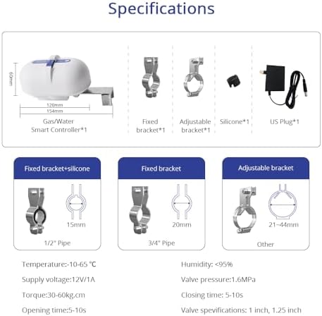 WiFi Smart Water Valve Controller, Remote Shutoff for 1/2 to 1 in Pipe - Image 4