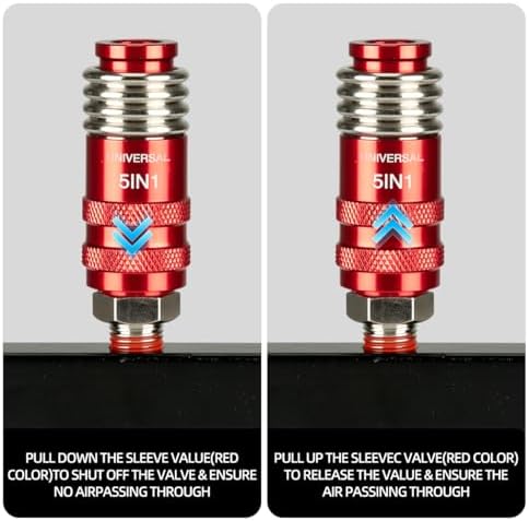 5 In 1 Universal Quick Industrial ConnectCoupler Air Hose Fittings1/2"NPT 5-in-1Quick Connect Air Fitting Air CompressorAccessories Fitting (2 PCS) - Image 4