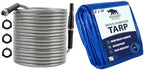 RUGGED RHINO Metal Garden Hose, 100FT, Black and Tarps, 8x10, Blue Bundle by RUGGEDRHINO