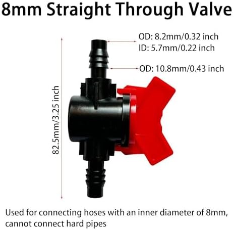 2Pcs Barbed Ball Valve in-Line Ball Valve Shut-Off Switch with Hose Barb Connector for Drip Irrigation Aquarium Garden Plastics(10mm 2pcs) - Image 3